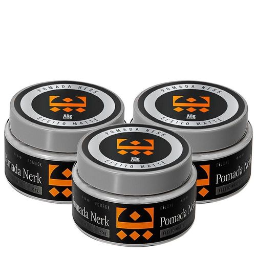 Kit 3 Pomada Nerk Efeito Matte Embaixador 85G
