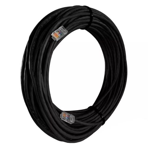 Cabo De Rede Cat 5e Mpt Interno E Externo 35 Metros U/utp 4p X 24awg | Preto Com Conectores