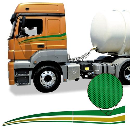 Kit Adesivo Faixas Par Mb Axor 1933 2544 2644 2041 2536 2019 Cor Verde