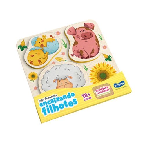 Jogo Encaixando Filhotes Da Fazenda - Toyster