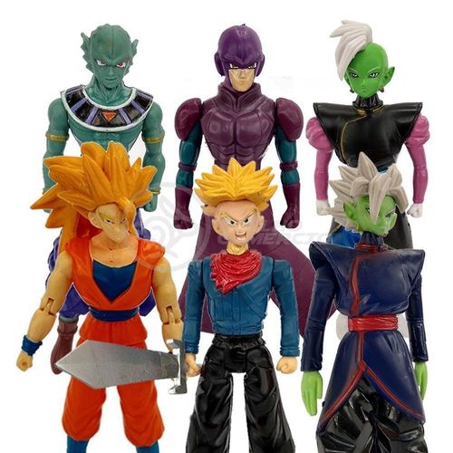 Kit 6 Bonecos Dragon Ball Super Goku Ssj3, Zamasu