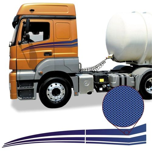 Kit Adesivo Faixas Par Mb Axor 1933 2544 2644 2041 2536 2019 Cor Azul