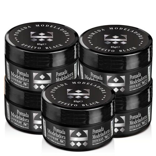 Kit 5 Pomada Para Cabelo Efeito Black Embaixador 85G