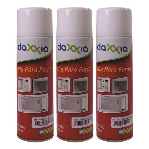 3 Spray Tinta Branca Forno Microondas Daxxia 300ml