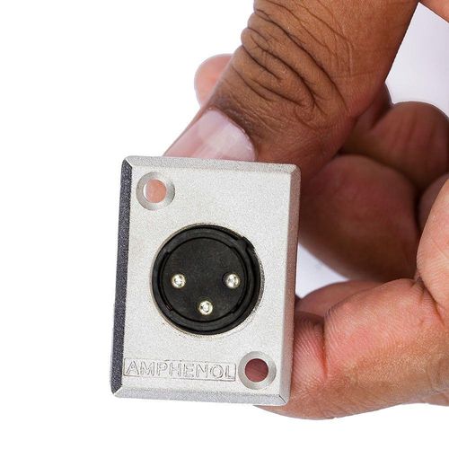 Conector Xlr Macho Painel, Ac3mmp Metal - Amphenol