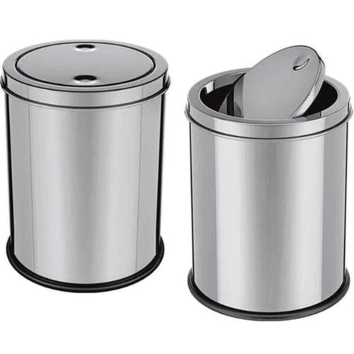 Lixeira Basculante Multiuso Para Banheiro, Escritório, Cozinha Inox 08 Litros