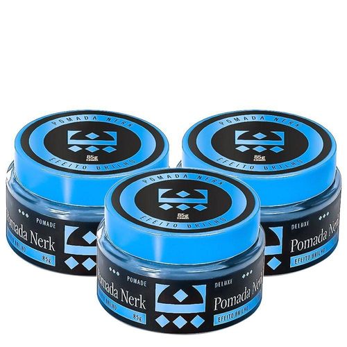 Kit 3 Pomada Modeladora Nerk Efeito Brilho Embaixador 85G