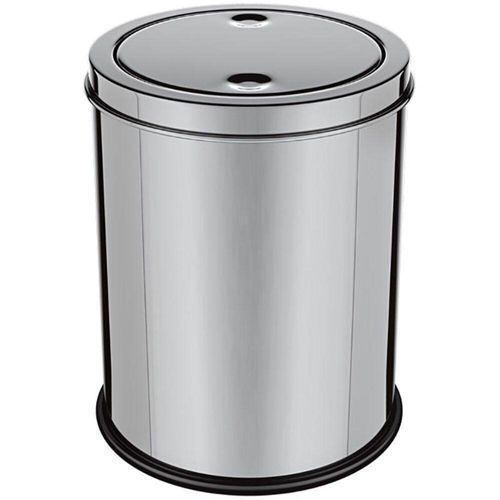 Lixeira Em Inox Basculante 8 Litros Cesto De Lixo Tampa Giratoria Vai E Vem Luxo Grande Banheiro Cozinha Escritorio