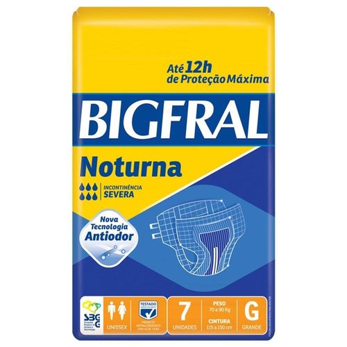 Fralda Geriátrica Bigfral Noturna G Com 7 Unidades