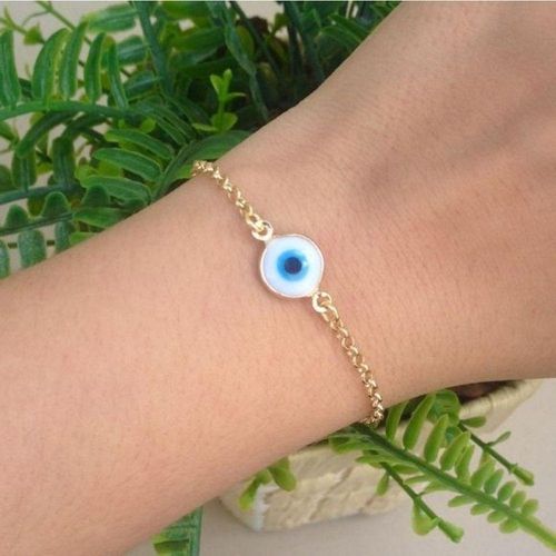 Pulseira Olho Grego Banhada A Ouro 18k