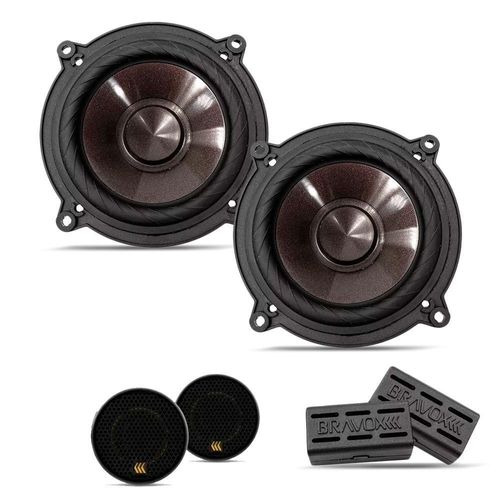 Par Alto Falante 2 Vias Bravox 5 Pol Cs50p 120w Rms Com Twitter E Divisor Black