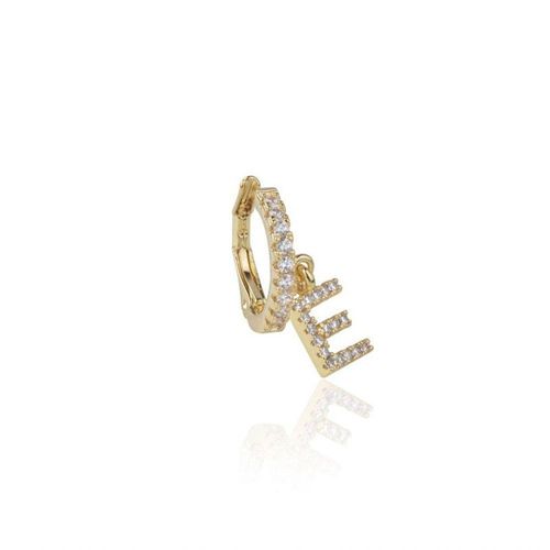 Piercing Falso de Letra Cravejado e Banho de Ouro Letras E
