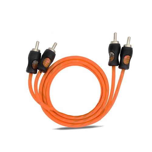 Cabo Coaxial Rca Kx3 1 Metros 5mm Flexível Laranja Dupla Blindagem