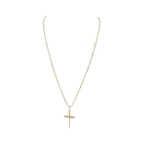 Corrente Tijolinho Com Pingente Cruz Prego Cordão Fina