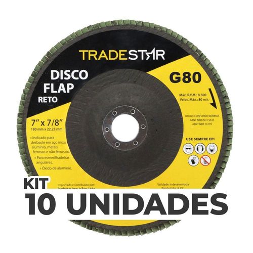Kit C- 10 Disco Flap Reto 7 180mm Fds180-80fc Z80