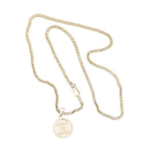 Corrente Grumet 3mm Pingente Medalha Deus Te Guie