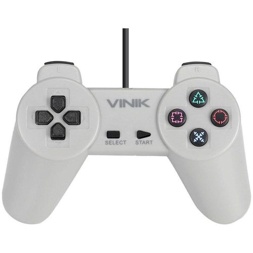 Controle Pc Usb Ps1/playstation 1 Cinza - Retrô - Vinik Play