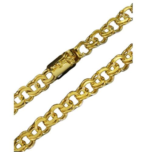 Cordão Corrente Friso 12mm Semelhante Ao Ouro 18k. - Produto Queridinho!