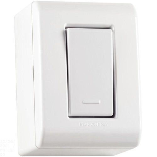 Caixa De Sobrepor Com 1 Interruptor Simples 10 A 250 V Tramontina Lizflex Branca Tramontina