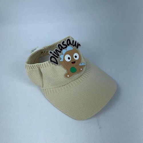 Boné Infantil Viseira Com Proteção Solar Dinosssauro Estilo E Segurança Para Crianças marfim