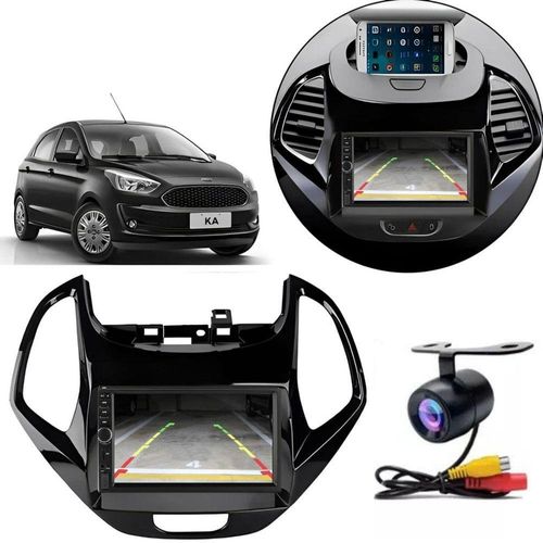 Central Multimídia 2 Din Mp5 Ford Ka-ka+ Câmera Moldura Bp