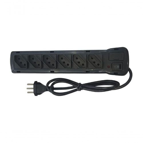 Filtro Linha Fiolux 6 Tomadas Bivolt Preto Blister