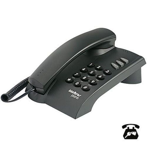 Telefone Pleno Preto C/ Chave Funções Flash Redial Mute Opção De Chave E Bloqueio 4080057
