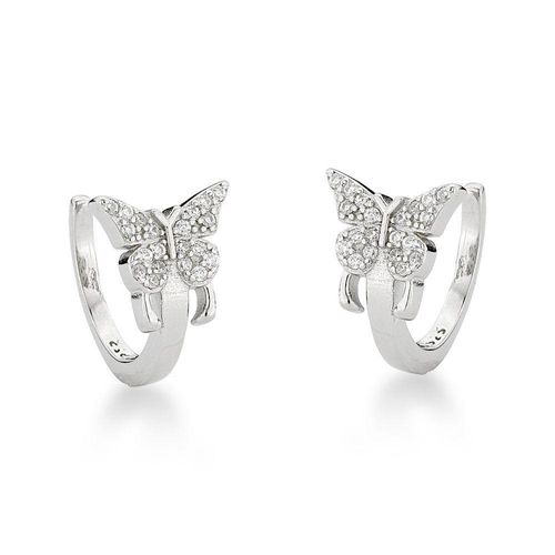 Par De Piercing Fake Borboleta Prata 925