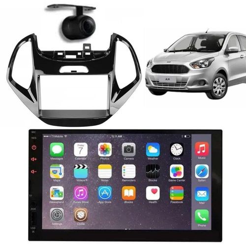 Central Multimídia 2 Din Mp5 Ford Ka Câmera Moldura Tela Bp