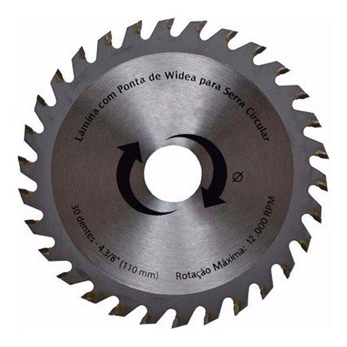 Disco De Serra Circular Com 30 Dentes 110mm