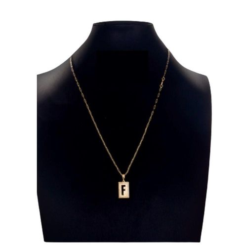 Cordão Carti 2mm Pingente F Banhada 18k