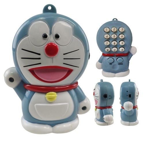 Mini Telefone Fixo Gato Doraemon Mesa C Headset Microfone