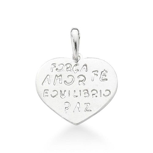 Pingente Coração Palavras Positivas Prata 925
