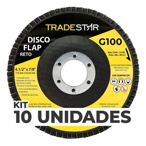 Kit C- 10 Disco Flap Reto 4.1-2 X 7-8 Fds115-100fc Z100