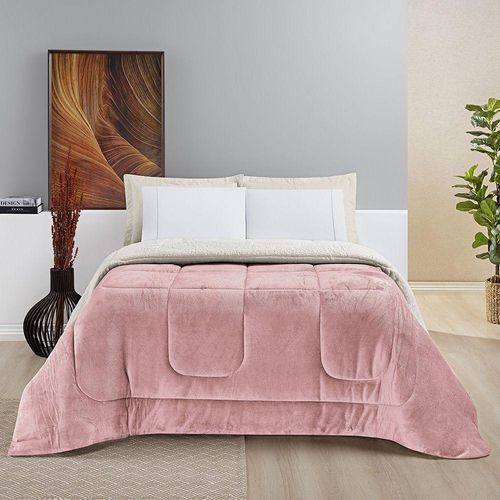 Coberdrom Pele De Carneiro Sherpa Everest King 01 Peça - cor aplicada no item Rosa Secreto