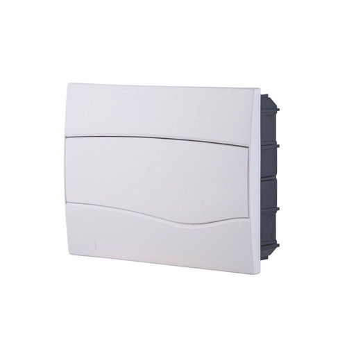 Quadro De Distribuição De Embutir 12 Din Ou 8 Nema Tramontina Com Porta Branca Tramontina