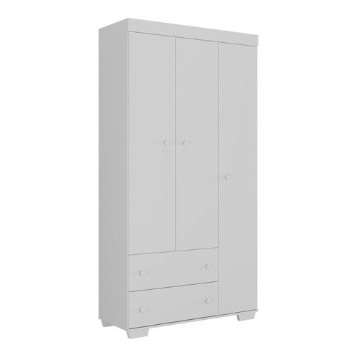 Guarda-roupas Infantil 3 Portas E 2 Gavetas Algodão Doce Multimóveis Mp4245 Branco