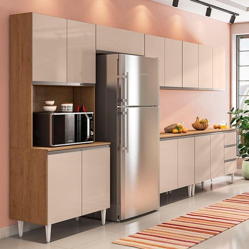 Cozinha Modulada Milla 6 Peças Amendoa Off White