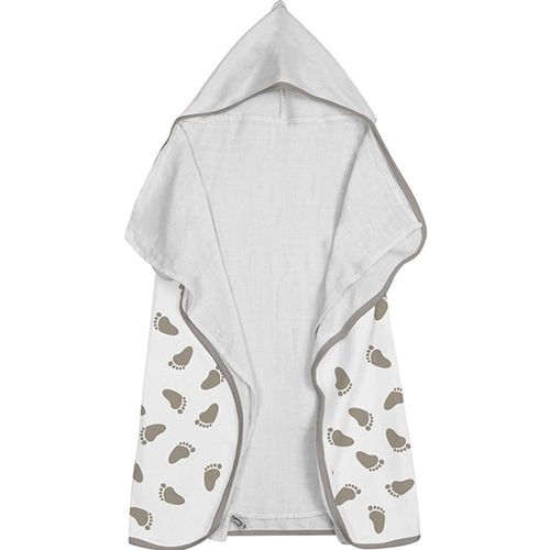 Toalha Baby C- Capuz Tecebem Estampada C- Fralda Mia Branco