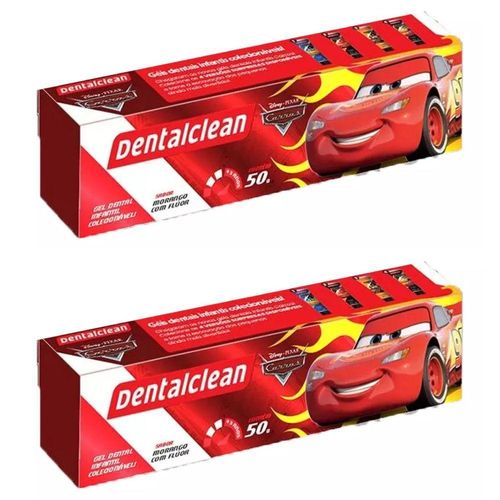 2x Gel Dental Infantil Carros - Morango - 50g - Dentalclean
