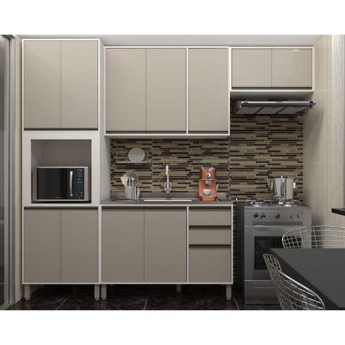 Cozinha 4 Pçs C/Nicho Armários E Balcões Pátina C/Mocca Laca