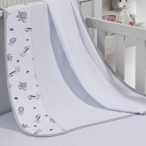 Cueiro Simples Tecebem Baby Malha 100% Algodão Estampa Leon 80cm X 90cm Branco