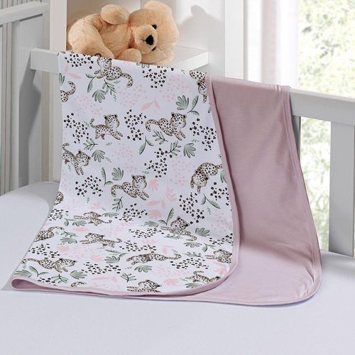 Cueiro Duplo Tecebem Baby Malha 100% Algodão Estampado Lizi 80cm X 90cm Rosinha