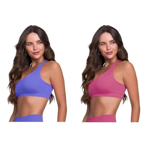 Kit 2 Tops Canelado Selene Sem Costura Feminino