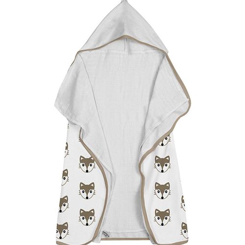 Toalha Baby C- Capuz Tecebem Estampada C- Fralda Dori Branco