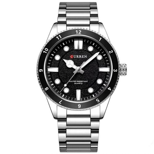 Relógio De Quartzo Masculino Pulseira De Aço Inoxidável Design Classico Impermeavel Prata