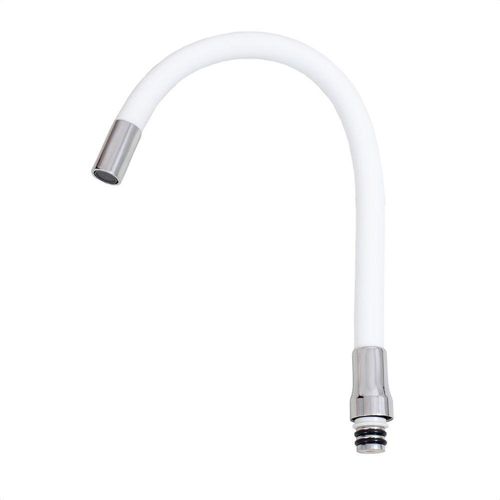 Tubo Articulado Silicone Branco Arejador Latão Cromado