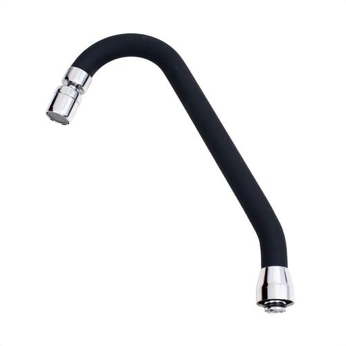 Tubo J Silicone Preto Arejador Articulavel Latão Cromado