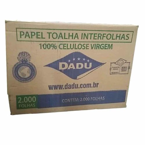 Papel Toalha Interfolha 2 Dobras Com 2000 Folhas Dadu Light