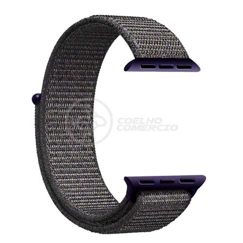 Pulseira Nylon Para Iwo Smartwatch 42mm 44mm - Azul Marinho